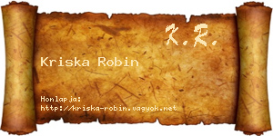 Kriska Robin névjegykártya